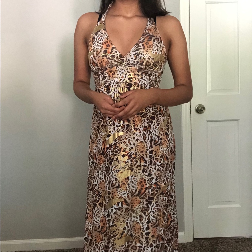 Cheetah print long dress